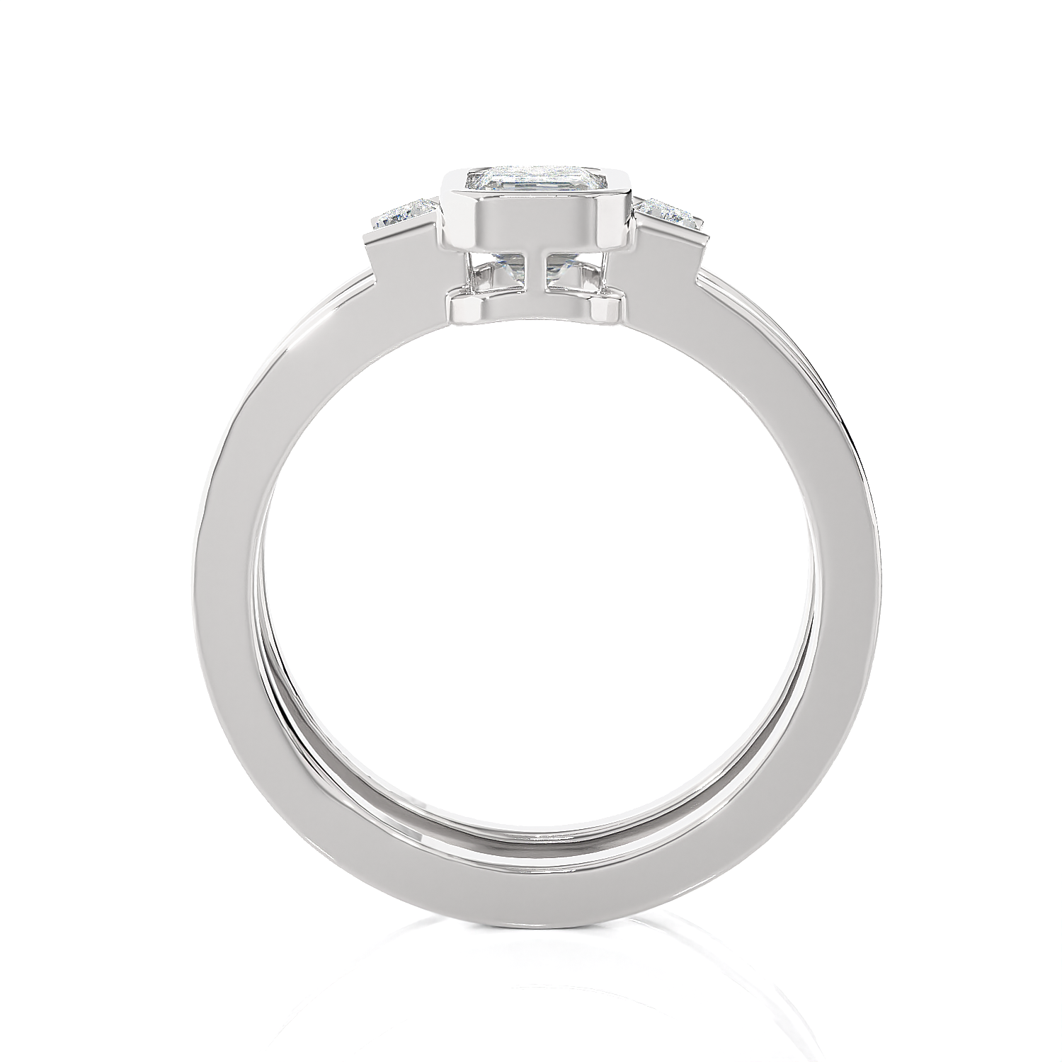 1 1/5 ctw Emerald-Cut Three Stone Lab Grown Diamond Ring