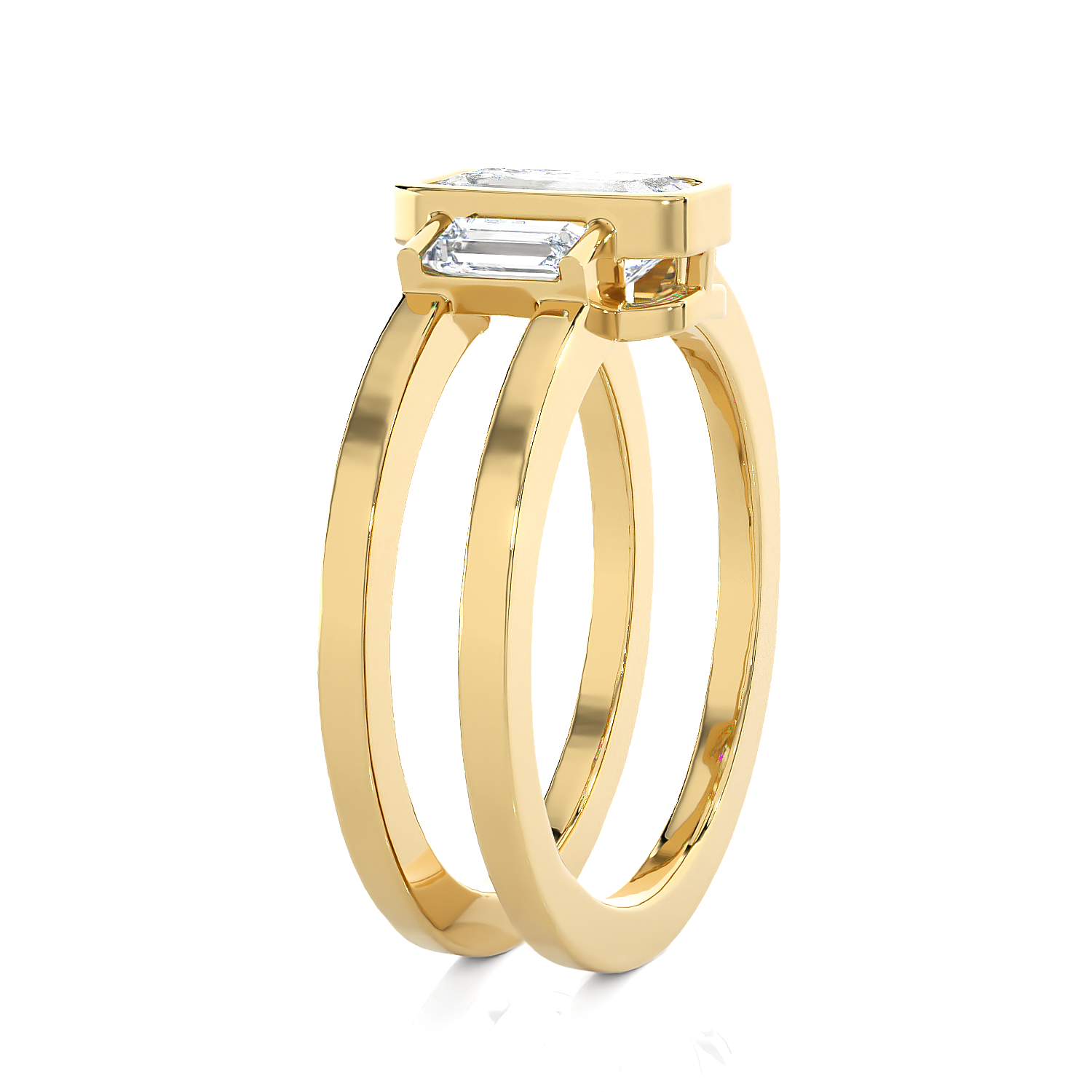 1 1/5 ctw Emerald-Cut Three Stone Lab Grown Diamond Ring