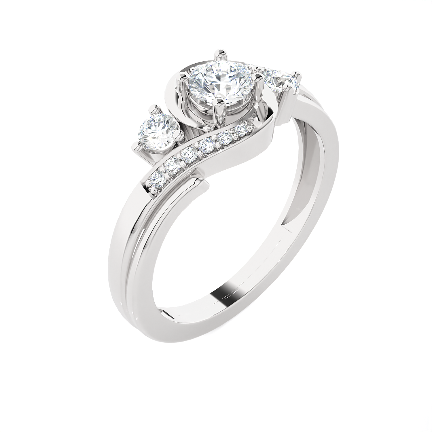 5/8 ctw Round Three Stone Lab Grown Diamond Ring