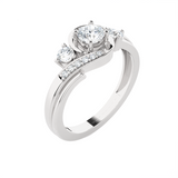5/8 ctw Round Three Stone Lab Grown Diamond Ring