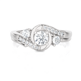 5/8 ctw Round Three Stone Lab Grown Diamond Ring
