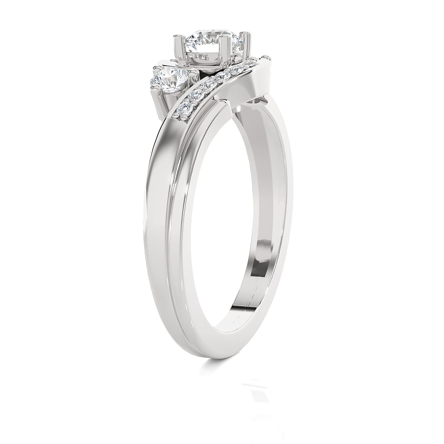5/8 ctw Round Three Stone Lab Grown Diamond Ring