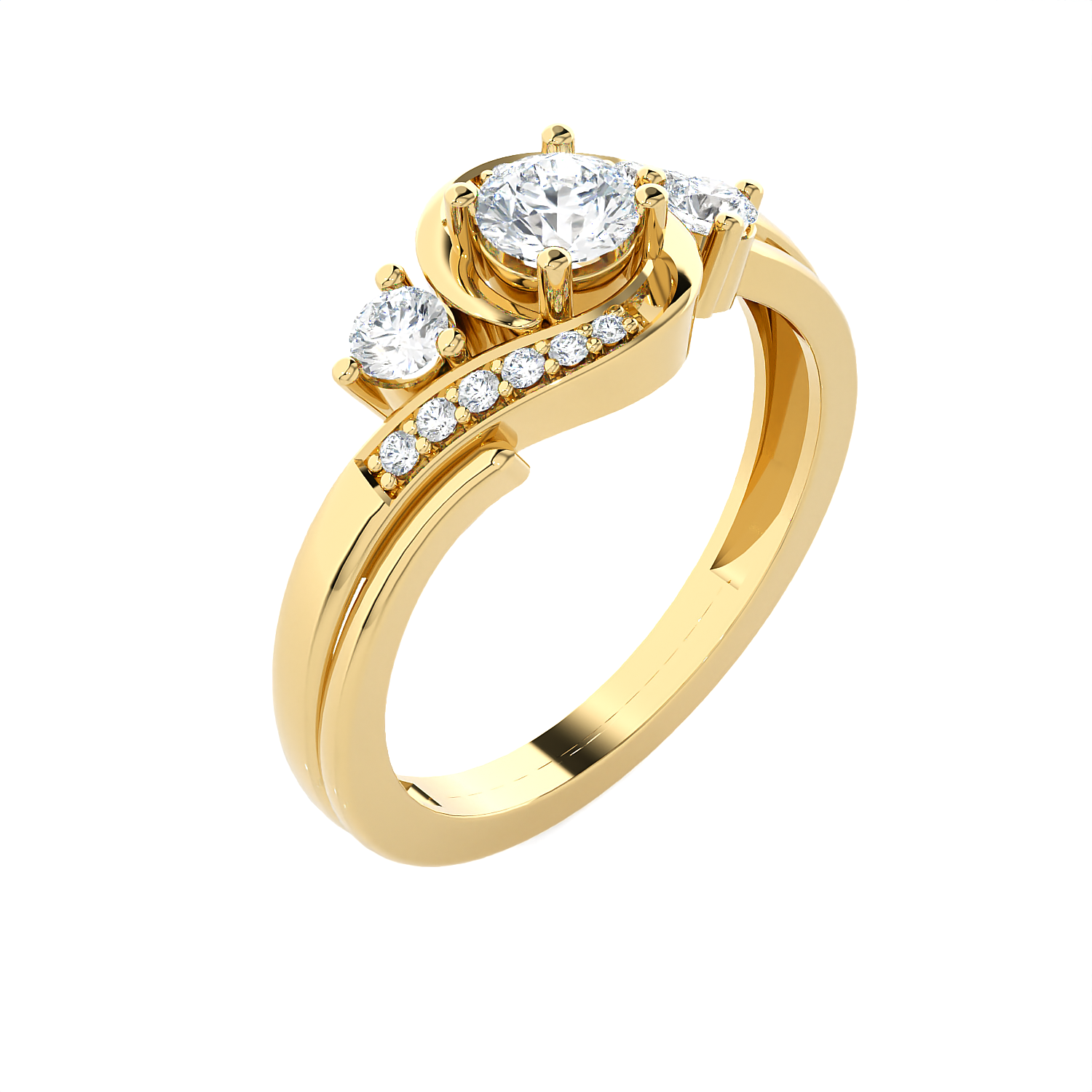 5/8 ctw Round Three Stone Lab Grown Diamond Ring