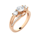 1 1/3 ctw Round Three Stone Lab Grown Diamond Ring