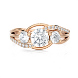 1 1/3 ctw Round Three Stone Lab Grown Diamond Ring