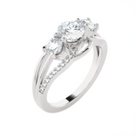 1 1/3 ctw Round Three Stone Lab Grown Diamond Ring