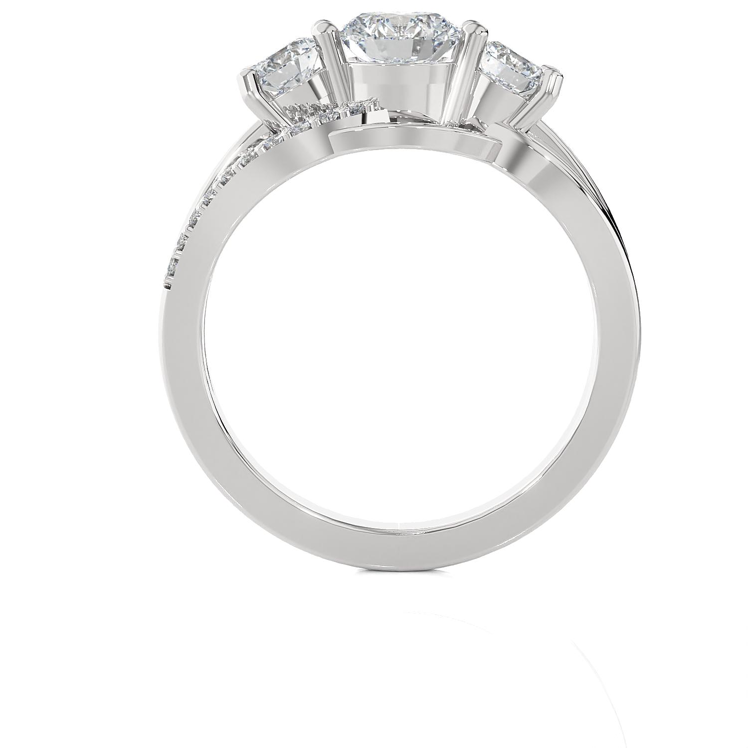 1 1/3 ctw Round Three Stone Lab Grown Diamond Ring