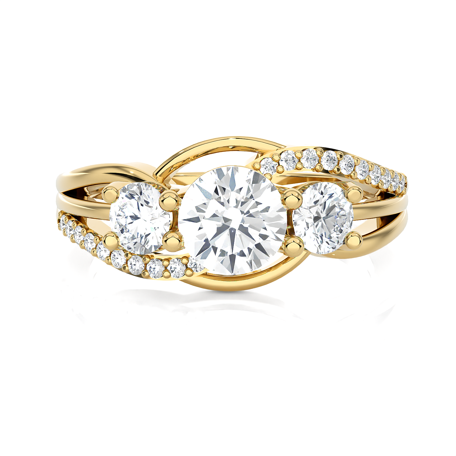 1 1/3 ctw Round Three Stone Lab Grown Diamond Ring