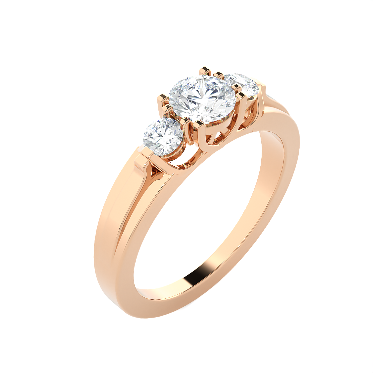 1 ctw Round Three Stone Lab Grown Diamond Ring