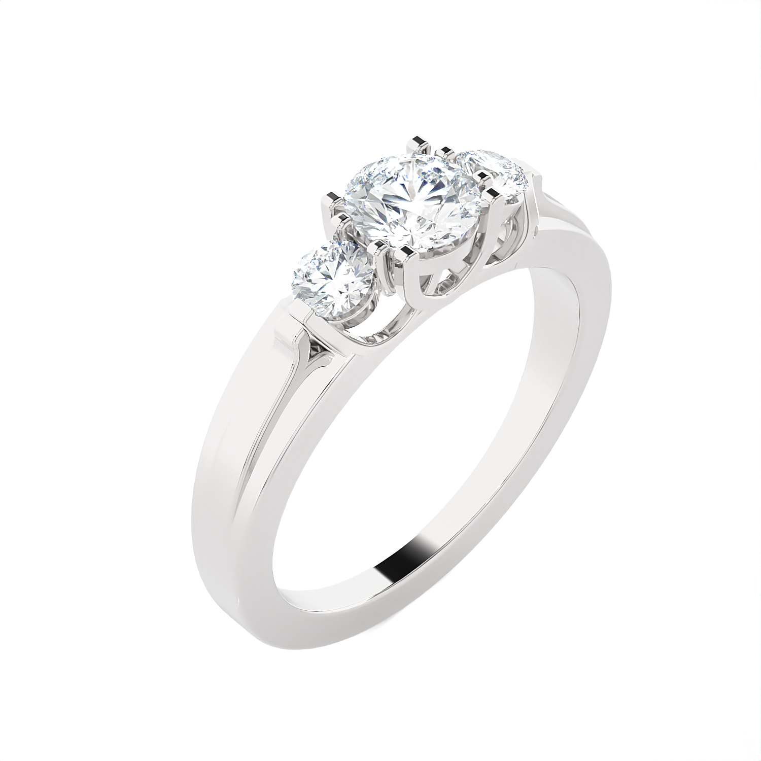 1 ctw Round Three Stone Lab Grown Diamond Ring