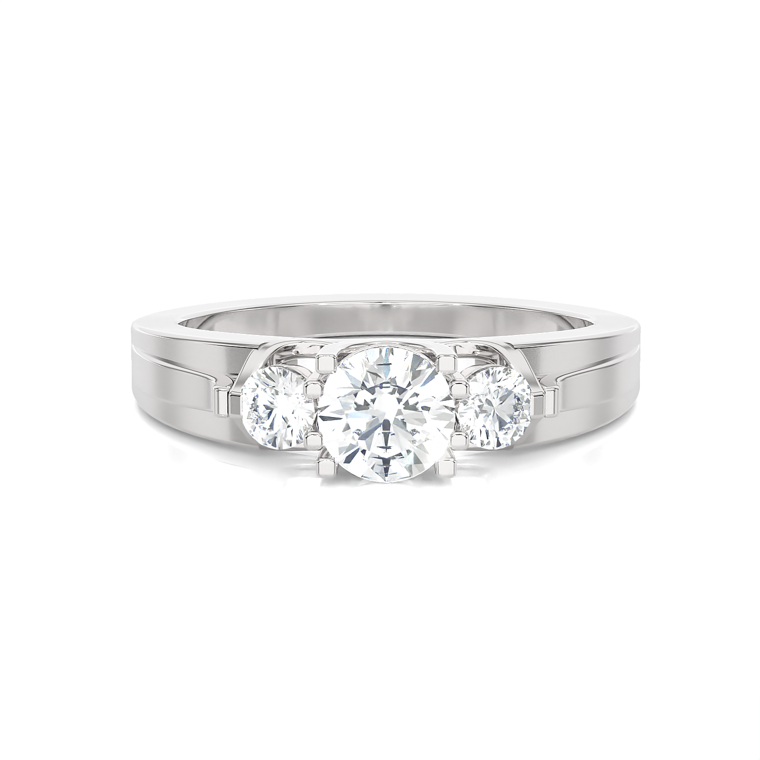 1 ctw Round Three Stone Lab Grown Diamond Ring