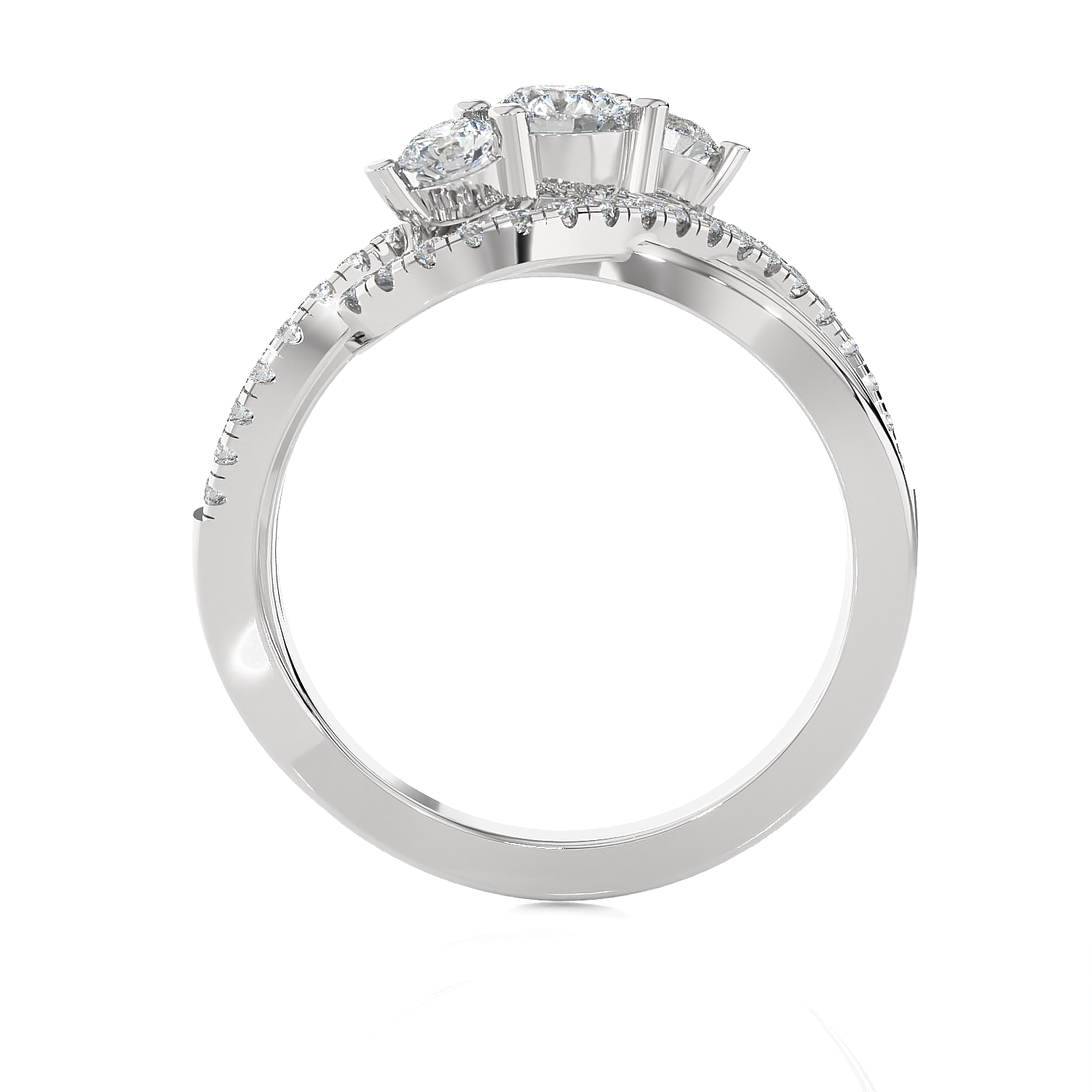 3/4 ctw Round Three Stone Lab Grown Diamond Ring