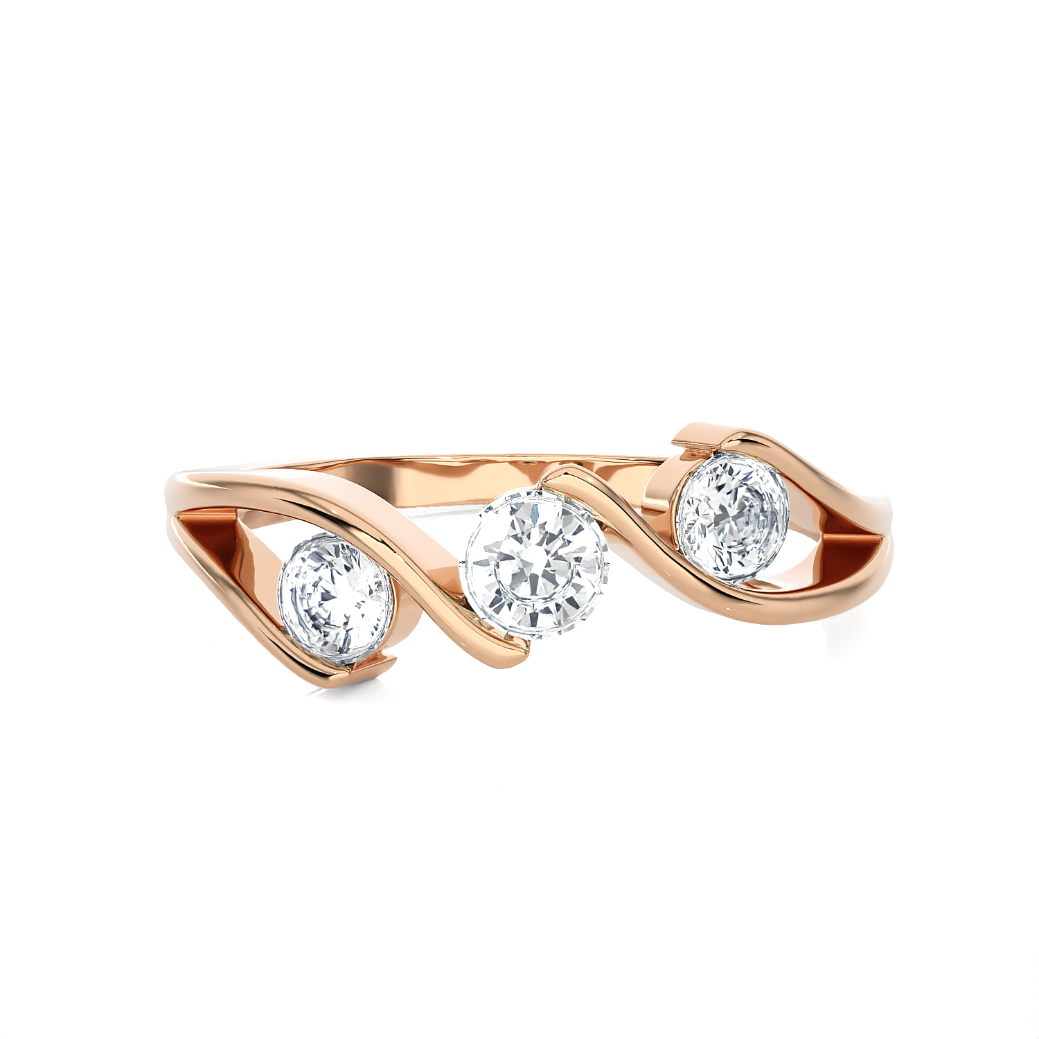5/8 ctw Round Three Stone Lab Grown Diamond Ring