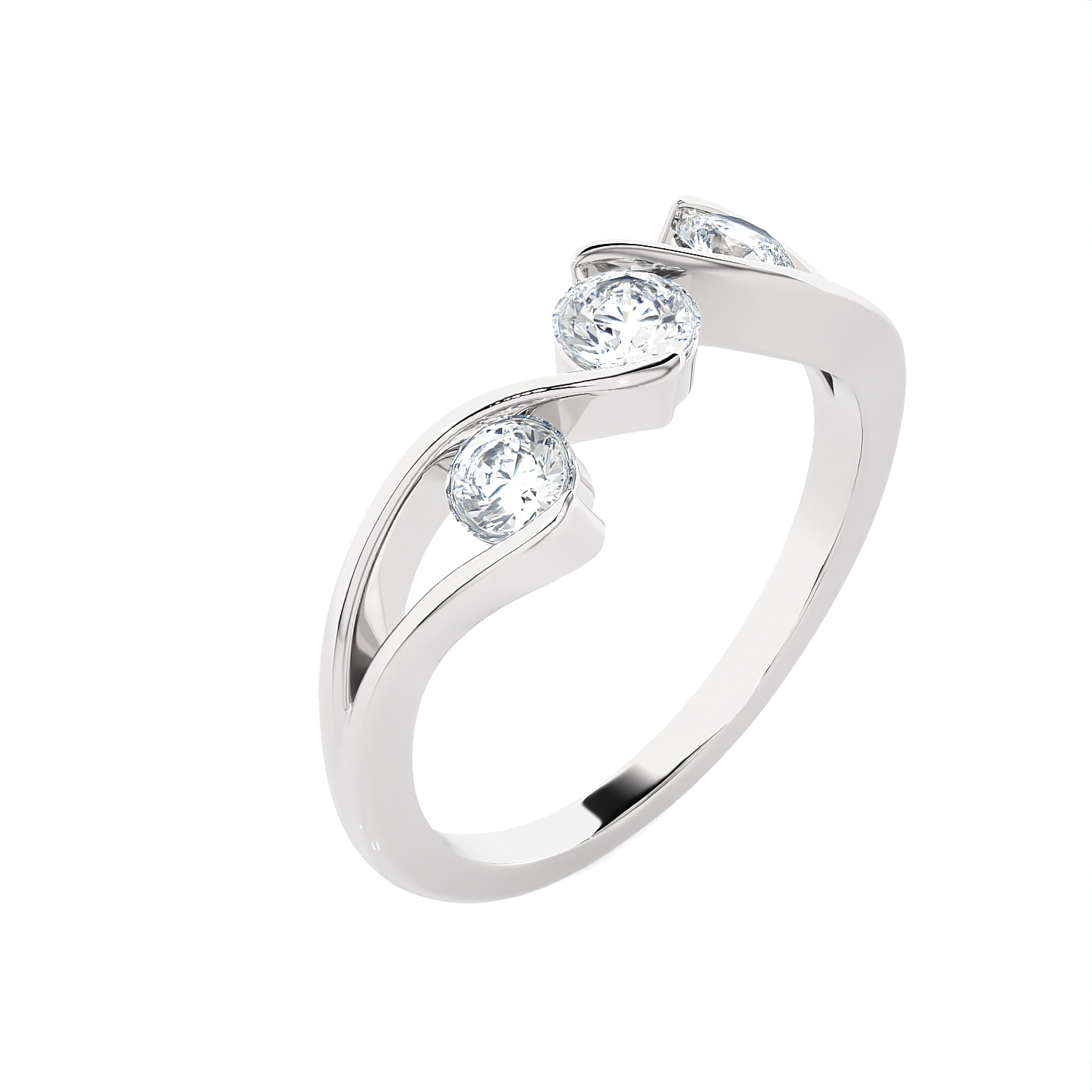 5/8 ctw Round Three Stone Lab Grown Diamond Ring