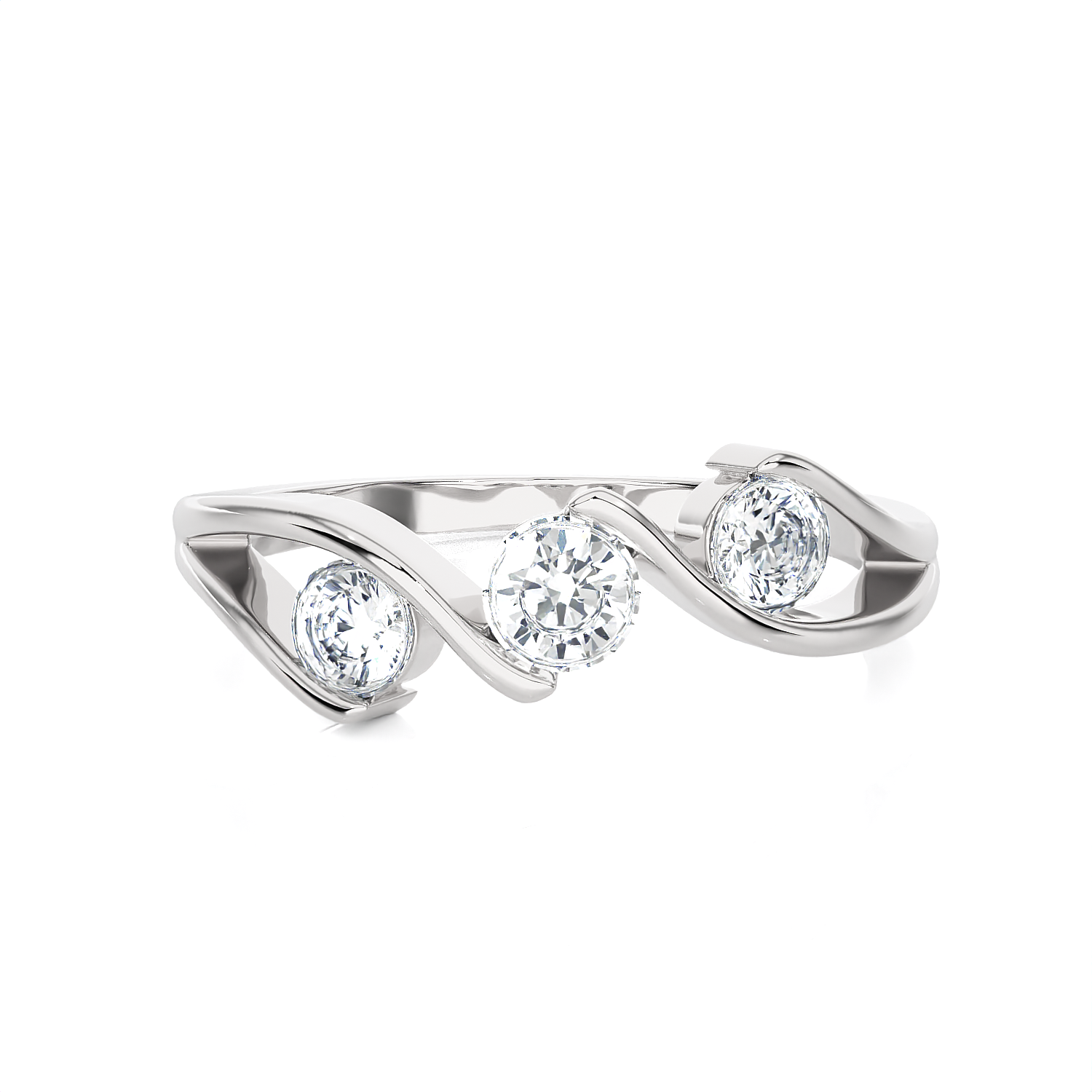 5/8 ctw Round Three Stone Lab Grown Diamond Ring