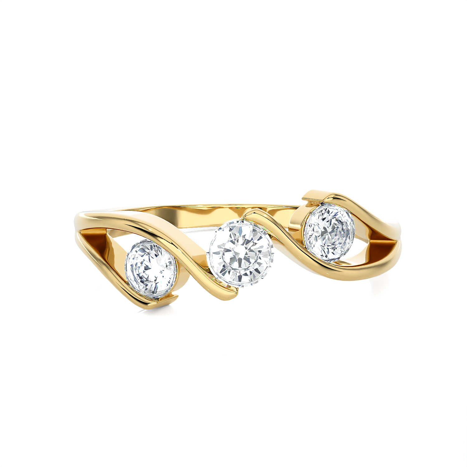 5/8 ctw Round Three Stone Lab Grown Diamond Ring
