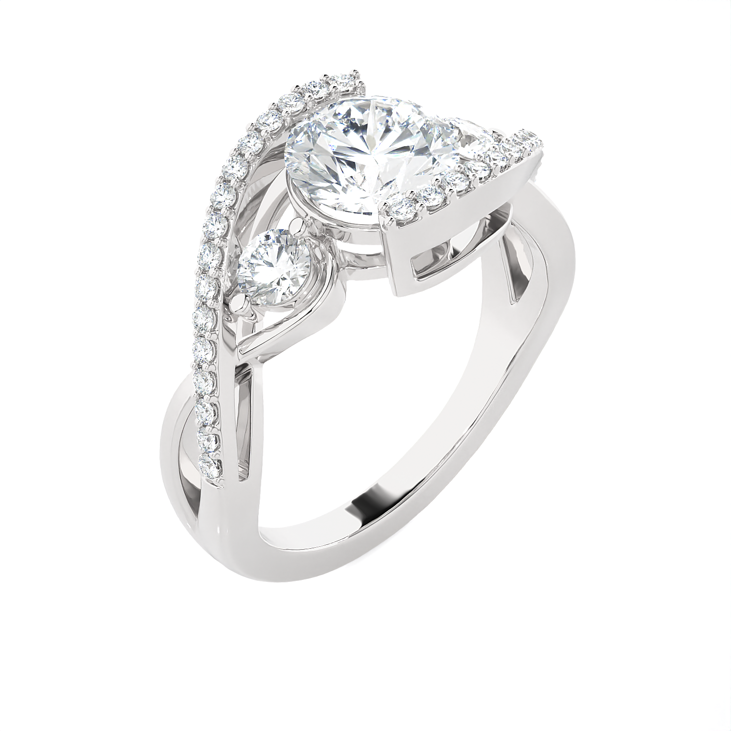 1 1/2 ctw Round Three Stone Lab Grown Diamond Ring