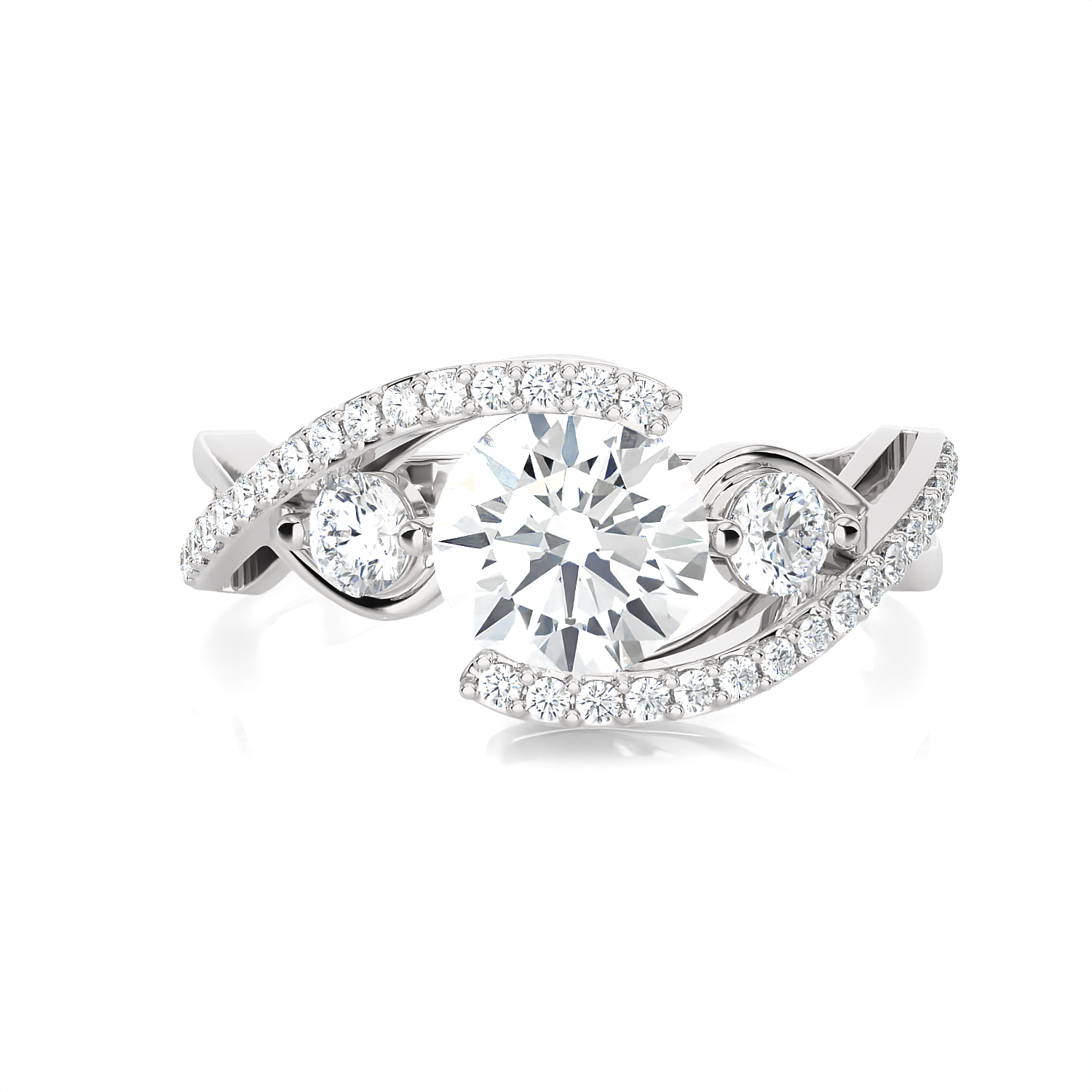 1 1/2 ctw Round Three Stone Lab Grown Diamond Ring