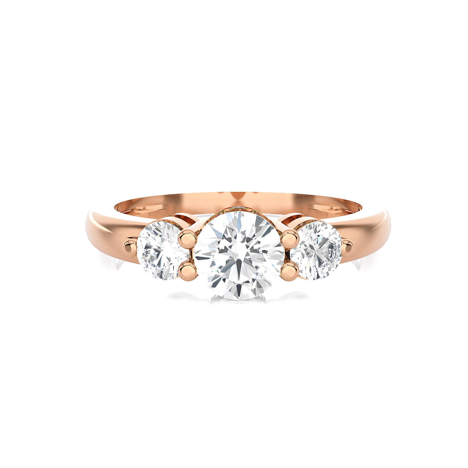 1 ctw Round Three Stone Lab Grown Diamond Ring