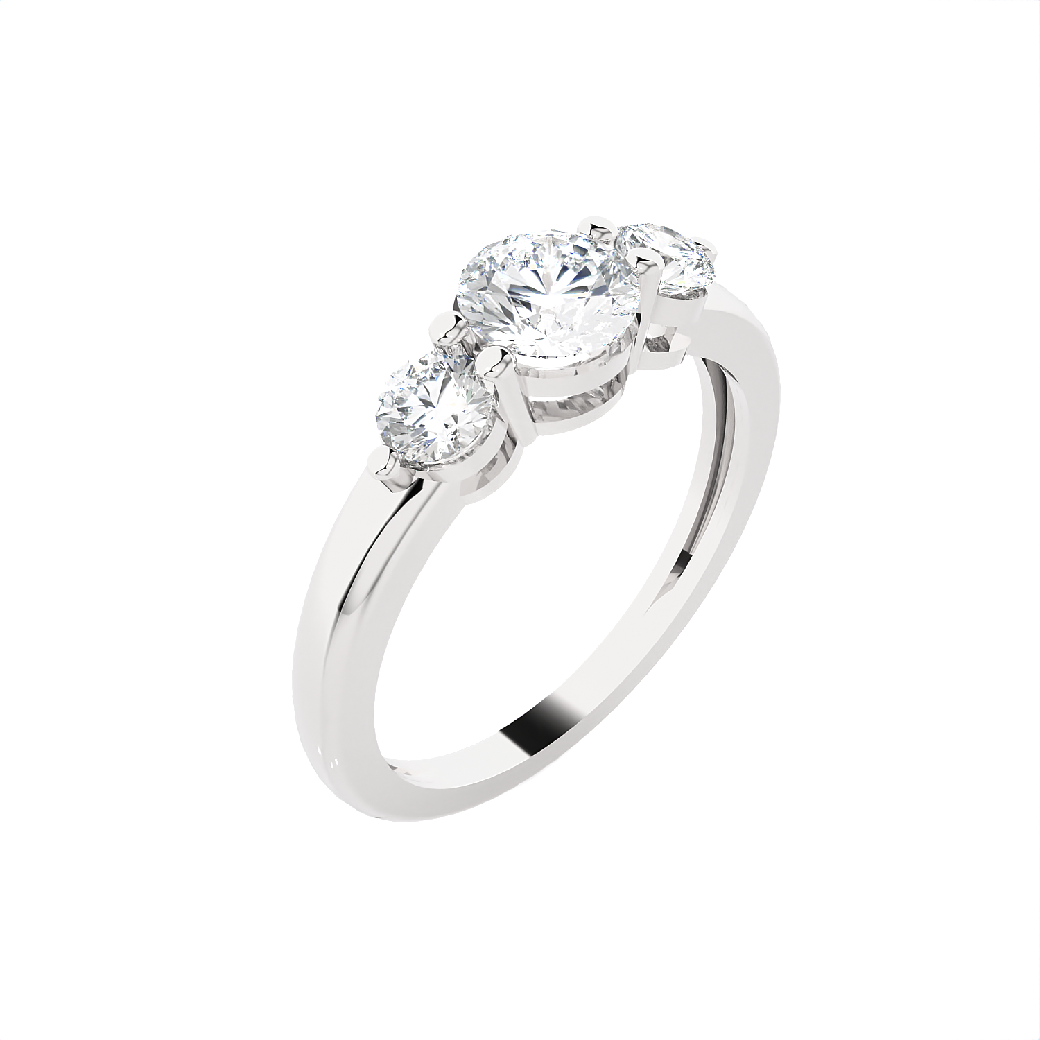 1 ctw Round Three Stone Lab Grown Diamond Ring