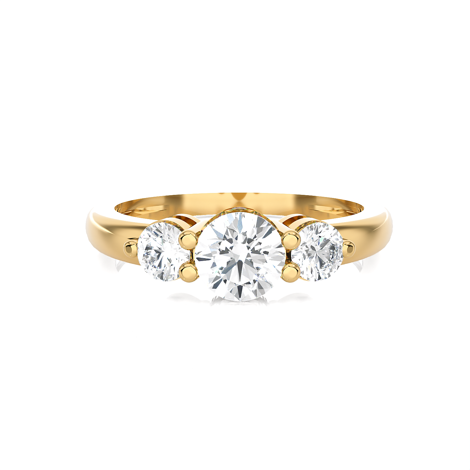 1 ctw Round Three Stone Lab Grown Diamond Ring
