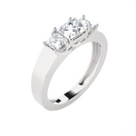 1 ctw Princess-Cut Three Stone Lab Grown Diamond Ring