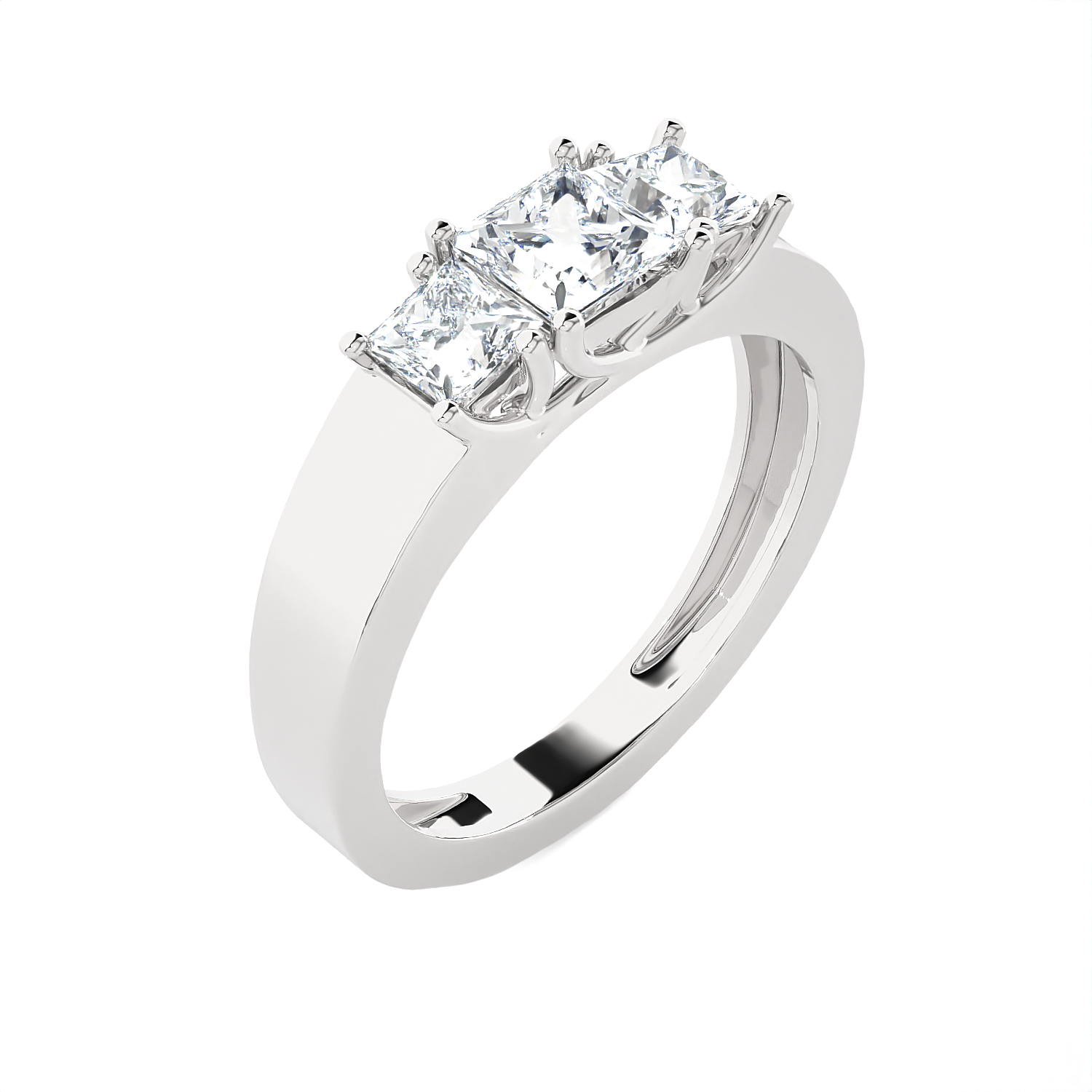 1 ctw Princess-Cut Three Stone Lab Grown Diamond Ring