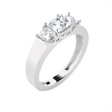 1 ctw Princess-Cut Three Stone Lab Grown Diamond Ring