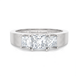 1 ctw Princess-Cut Three Stone Lab Grown Diamond Ring