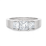 1 ctw Princess-Cut Three Stone Lab Grown Diamond Ring