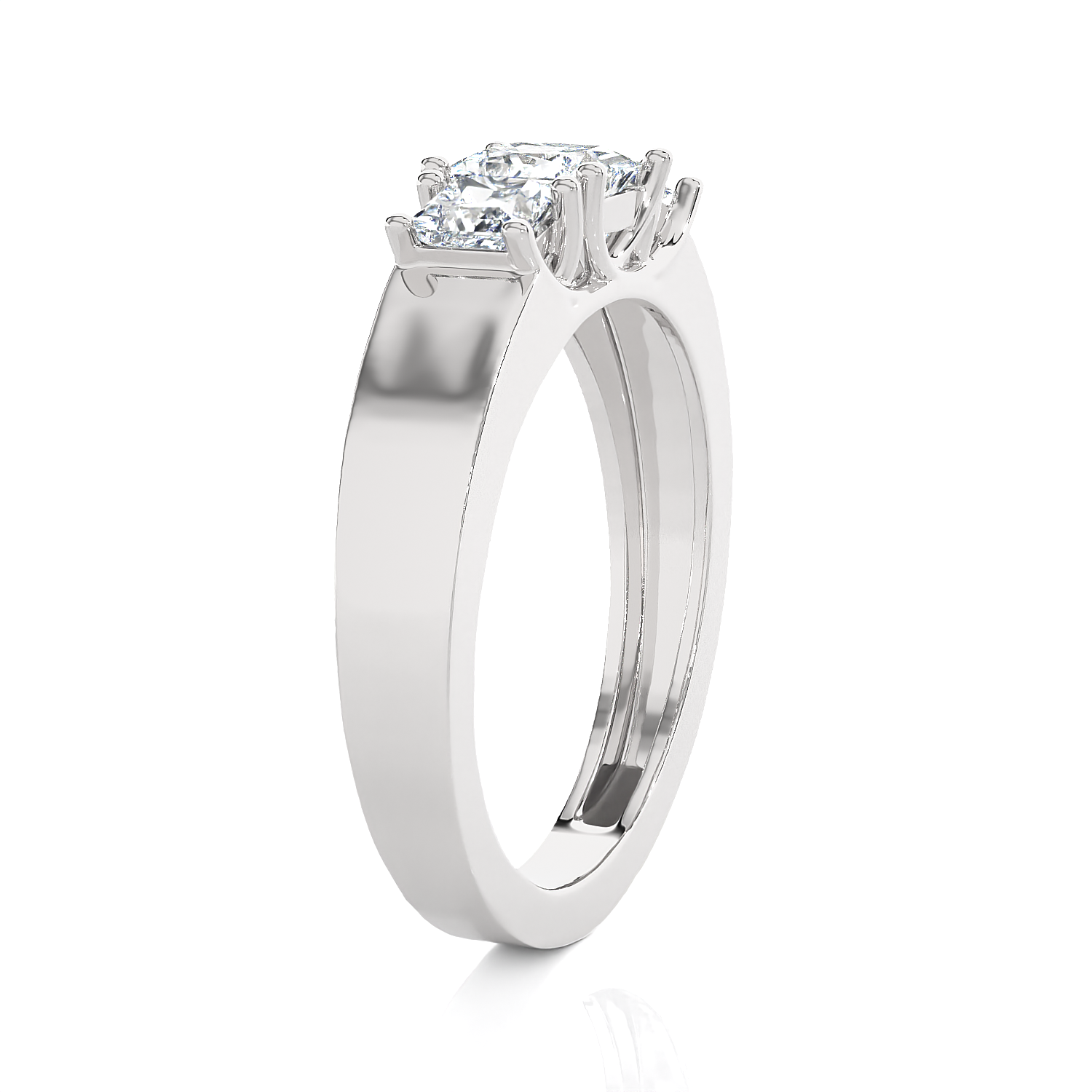 1 ctw Princess-Cut Three Stone Lab Grown Diamond Ring
