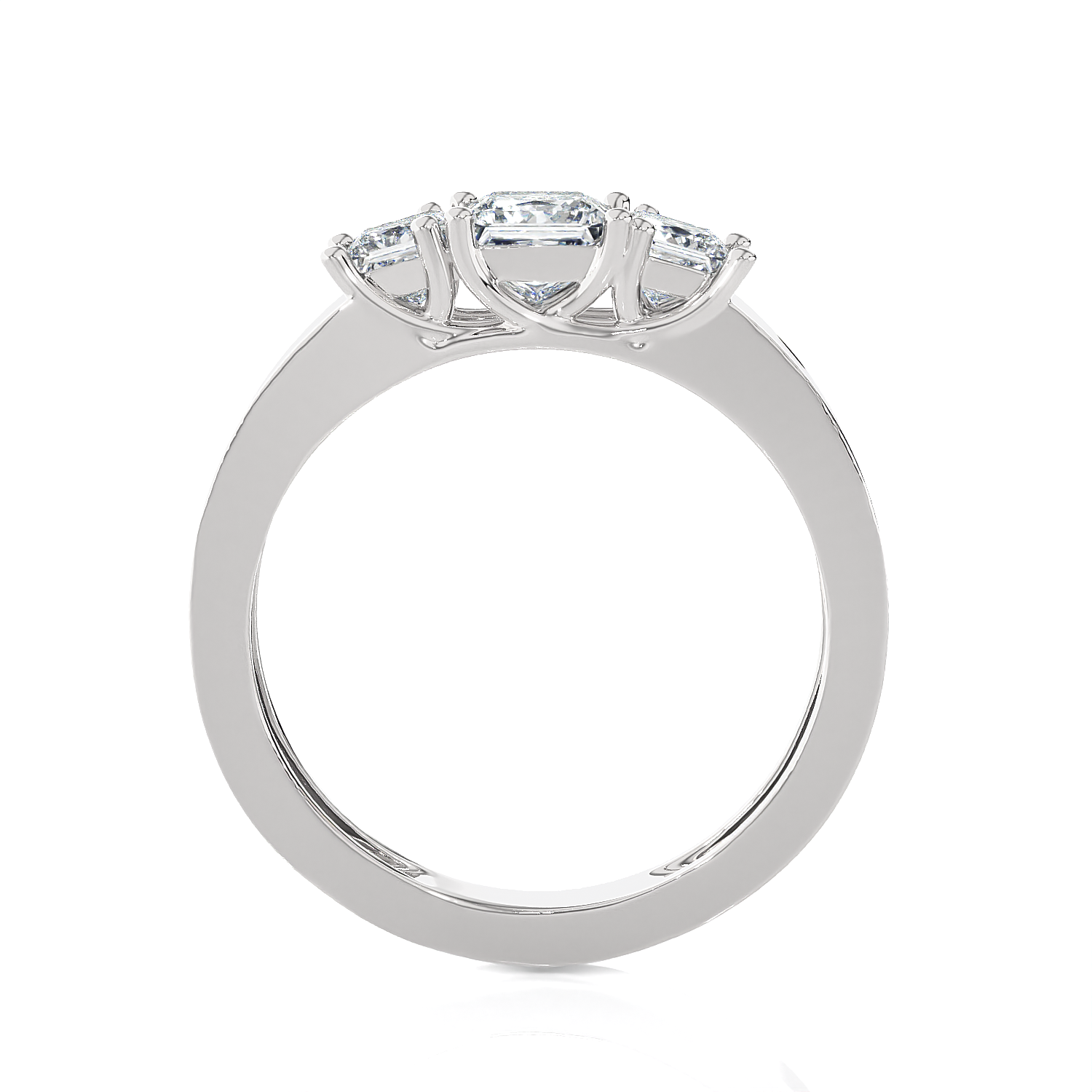 1 ctw Princess-Cut Three Stone Lab Grown Diamond Ring