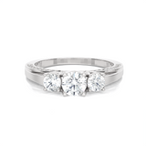 1 ctw Round Three Stone Lab Grown Diamond Ring
