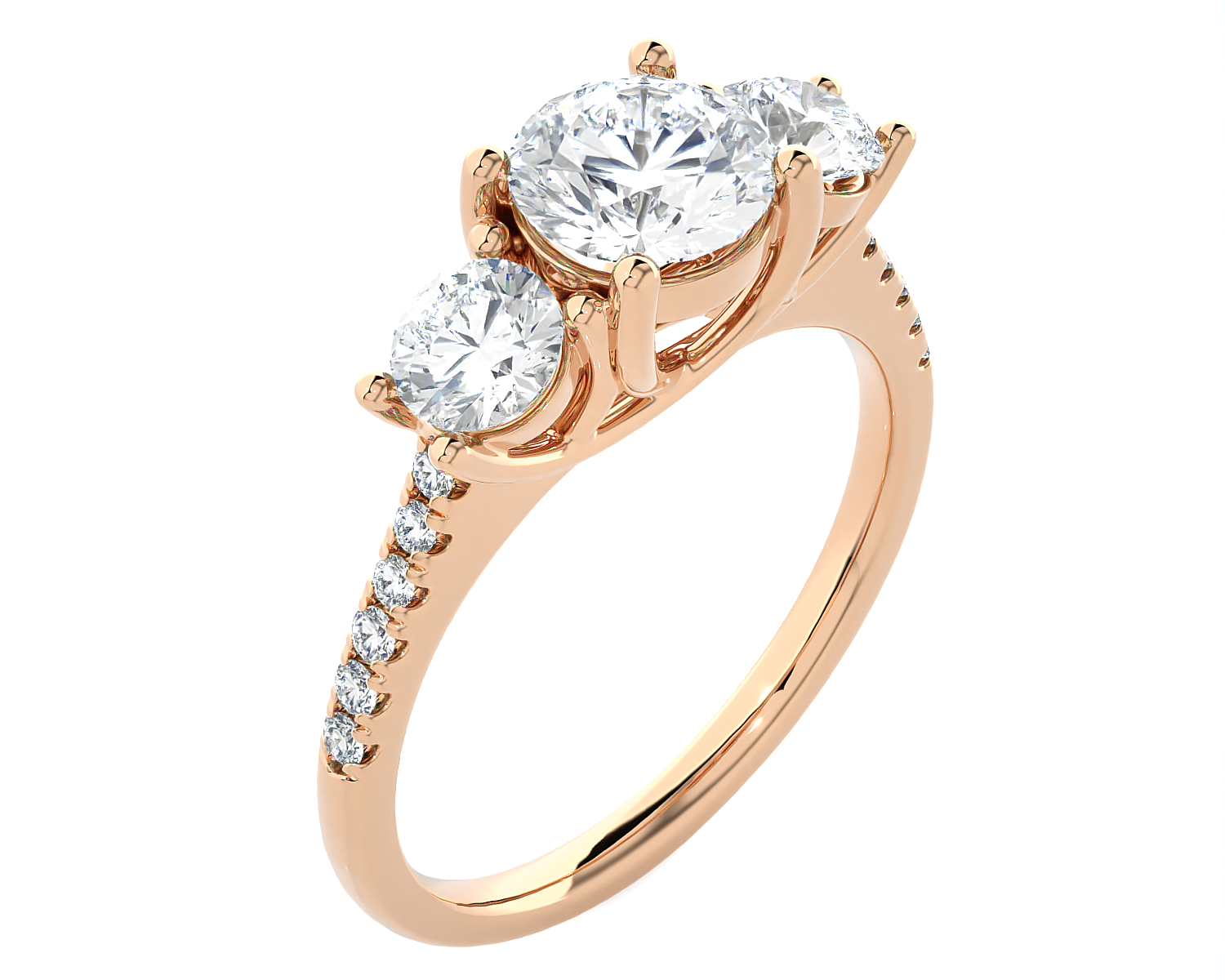 1 3/4 ctw Round Three Stone Lab Grown Diamond Ring