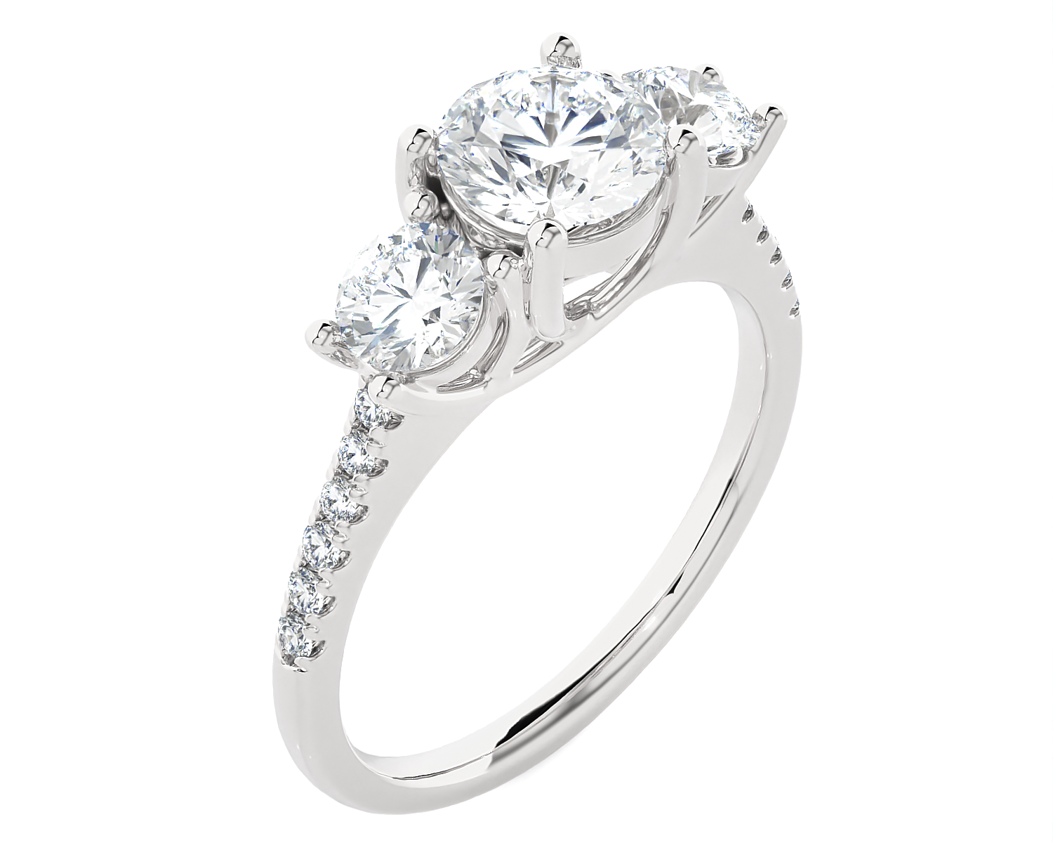 1 3/4 ctw Round Three Stone Lab Grown Diamond Ring