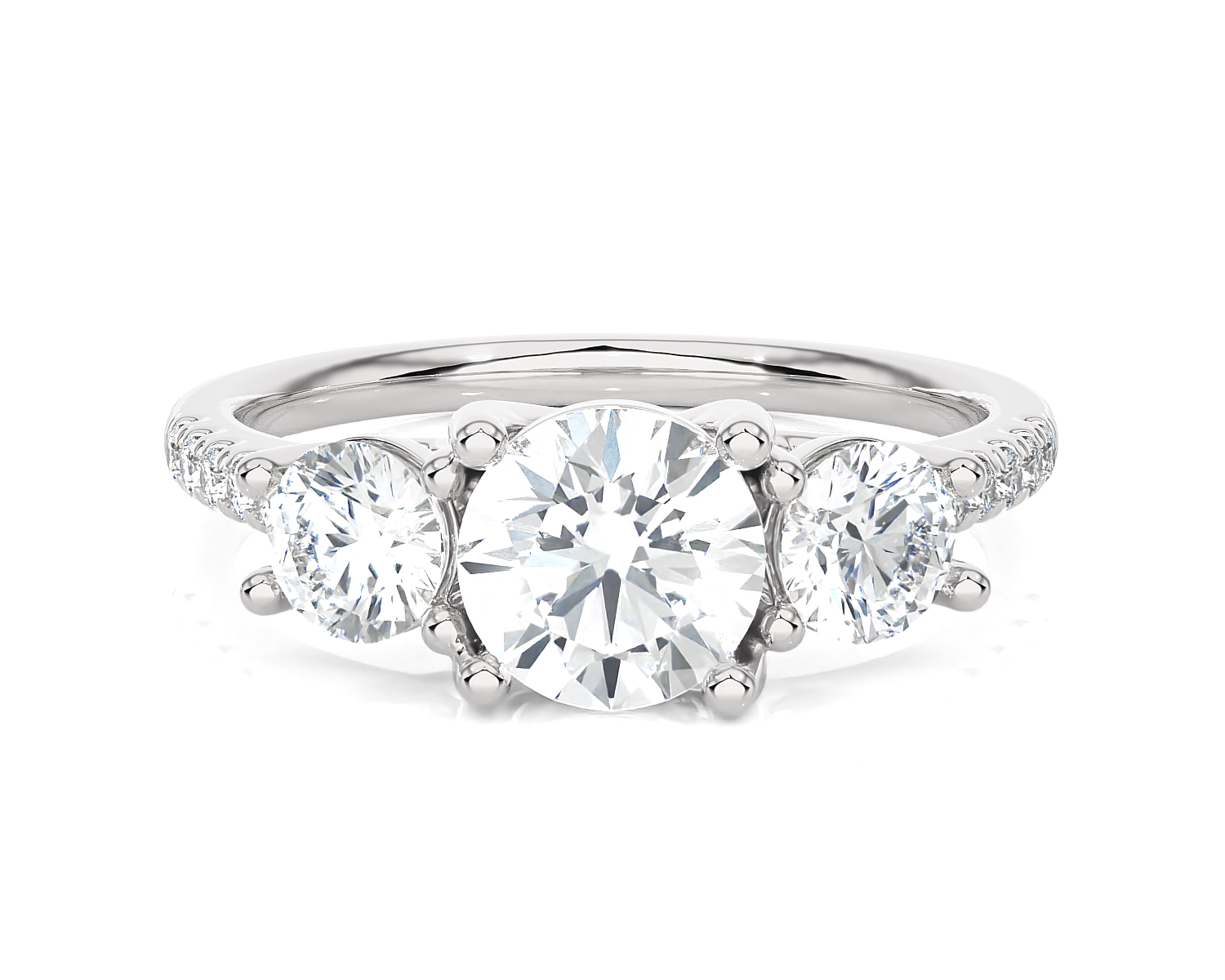 1 3/4 ctw Round Three Stone Lab Grown Diamond Ring
