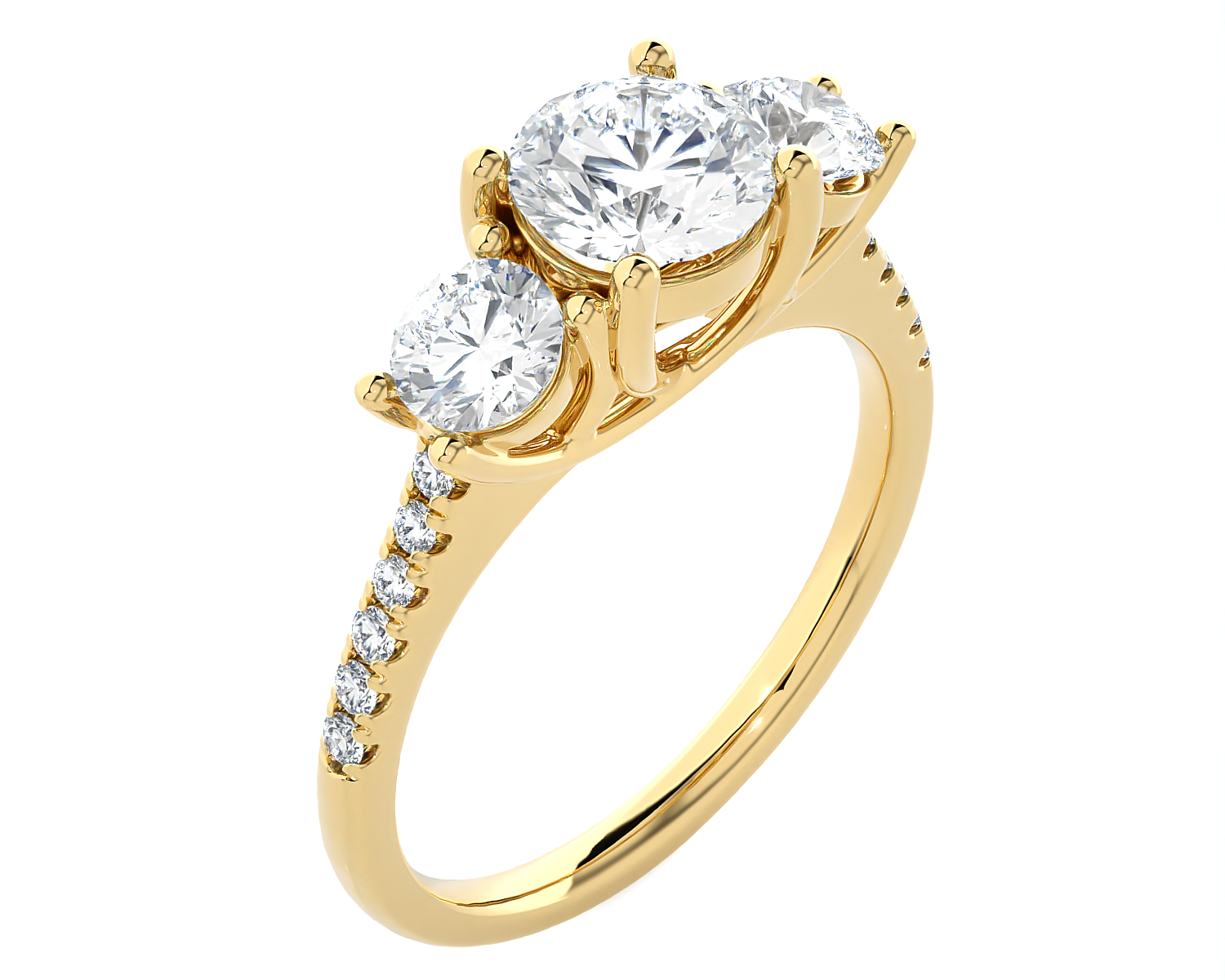 1 3/4 ctw Round Three Stone Lab Grown Diamond Ring