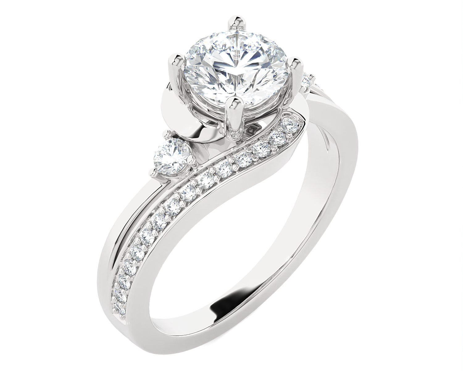 1 1/4 ctw Round Three Stone Lab Grown Diamond Ring
