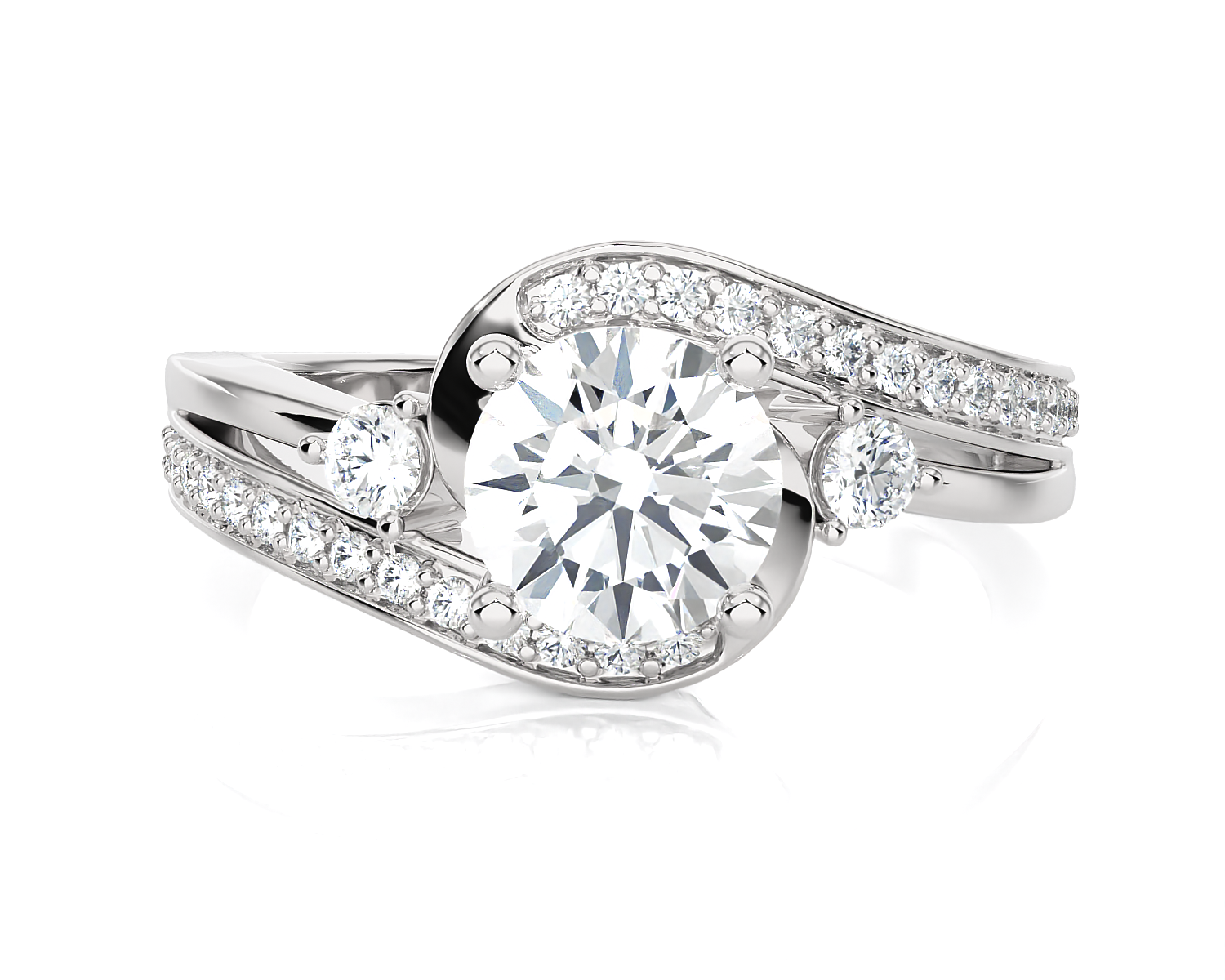 1 1/4 ctw Round Three Stone Lab Grown Diamond Ring