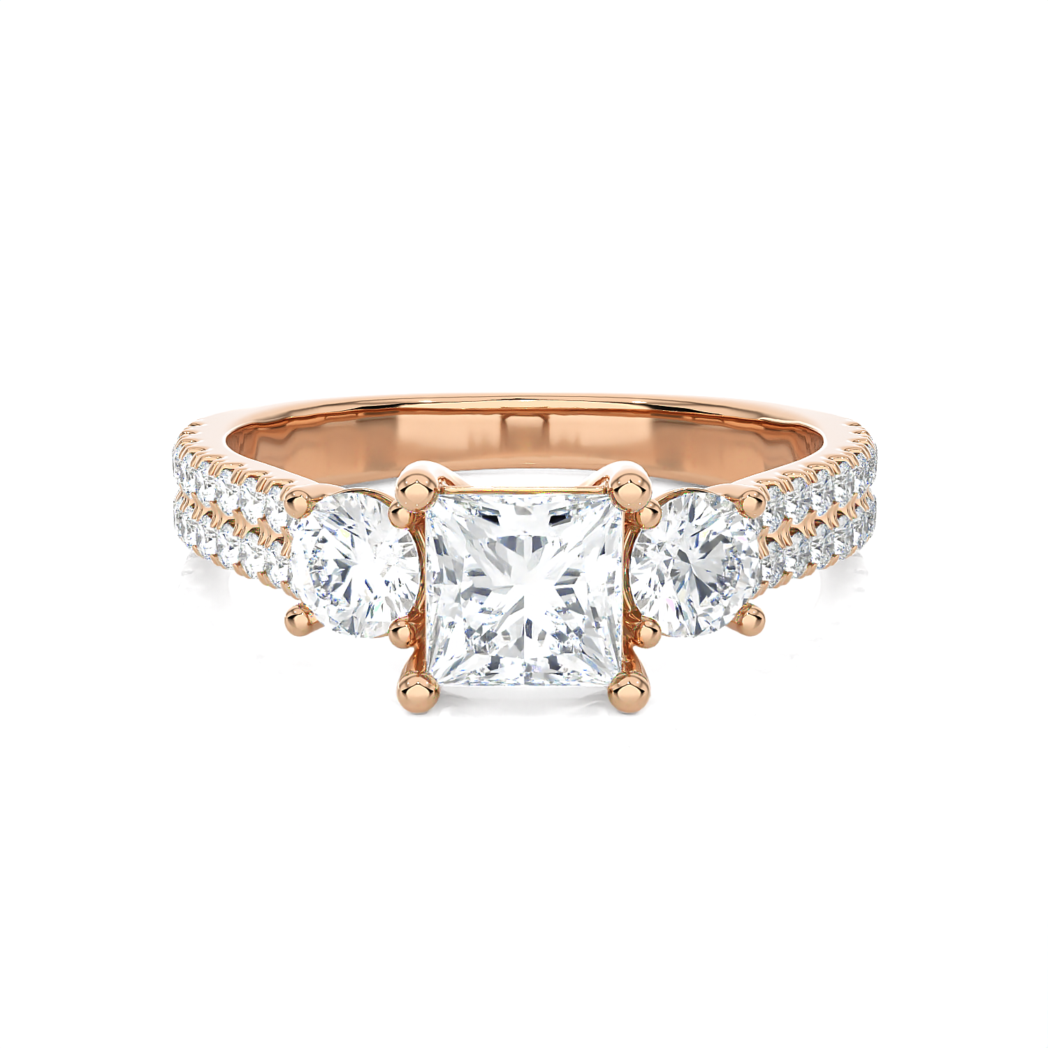 1 1/2 ctw Princess-Cut Three Stone Lab Grown Diamond Ring