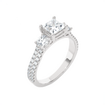 1 1/2 ctw Princess-Cut Three Stone Lab Grown Diamond Ring