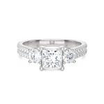 1 1/2 ctw Princess-Cut Three Stone Lab Grown Diamond Ring
