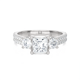 1 1/2 ctw Princess-Cut Three Stone Lab Grown Diamond Ring