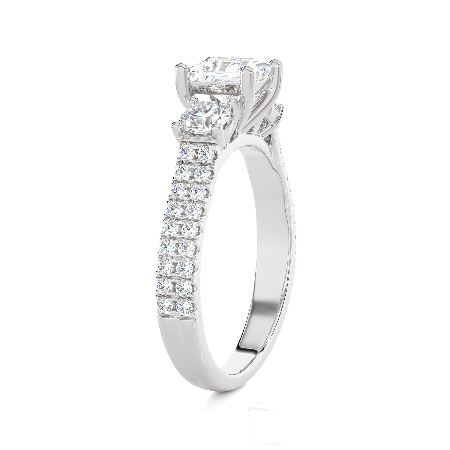 1 1/2 ctw Princess-Cut Three Stone Lab Grown Diamond Ring