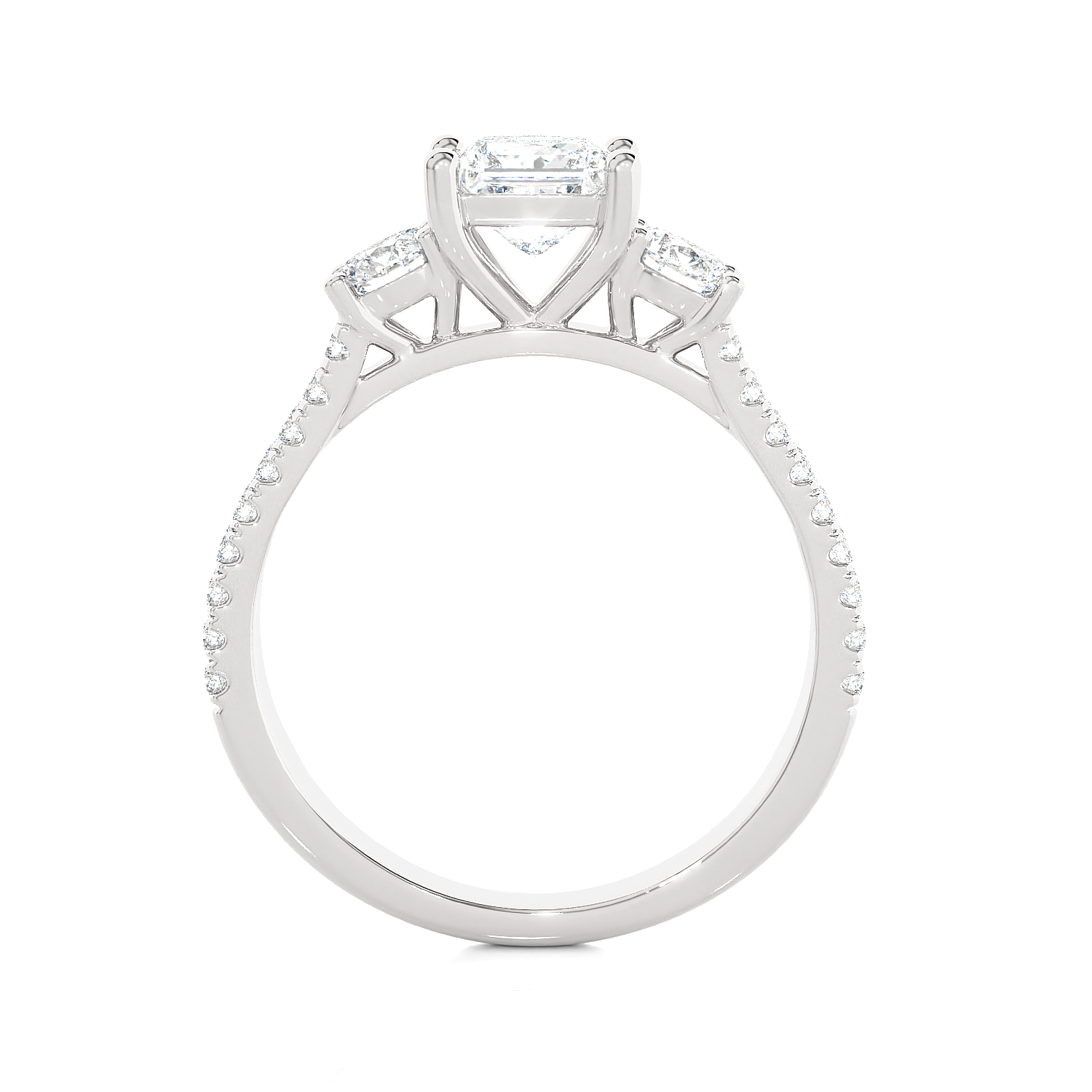 1 1/2 ctw Princess-Cut Three Stone Lab Grown Diamond Ring