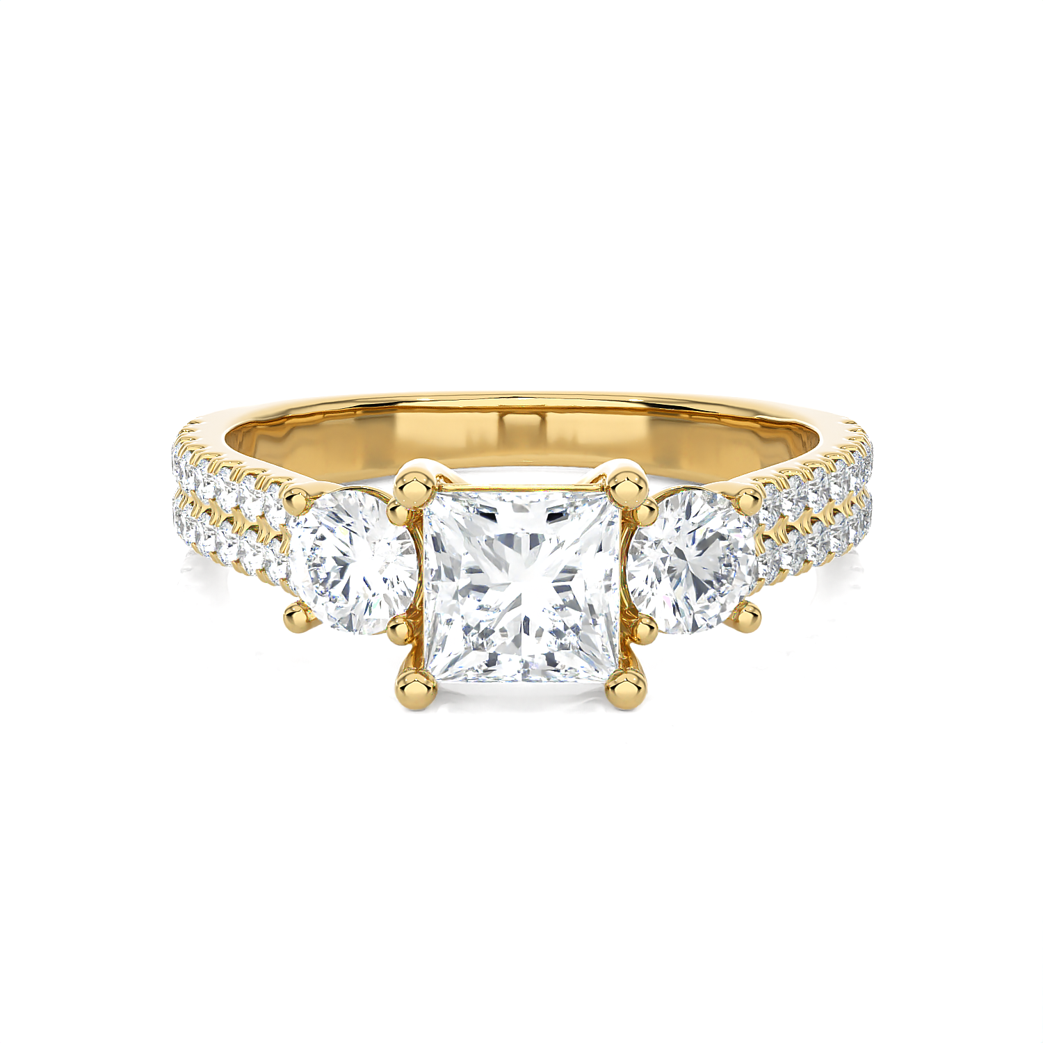 1 1/2 ctw Princess-Cut Three Stone Lab Grown Diamond Ring