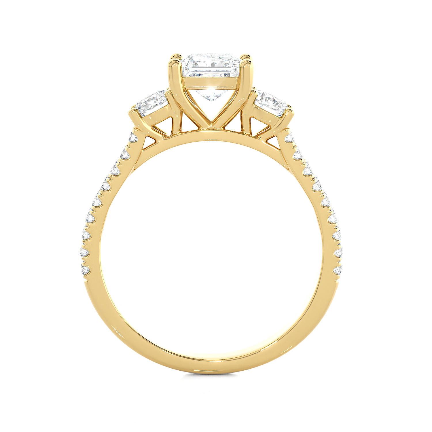 1 1/2 ctw Princess-Cut Three Stone Lab Grown Diamond Ring