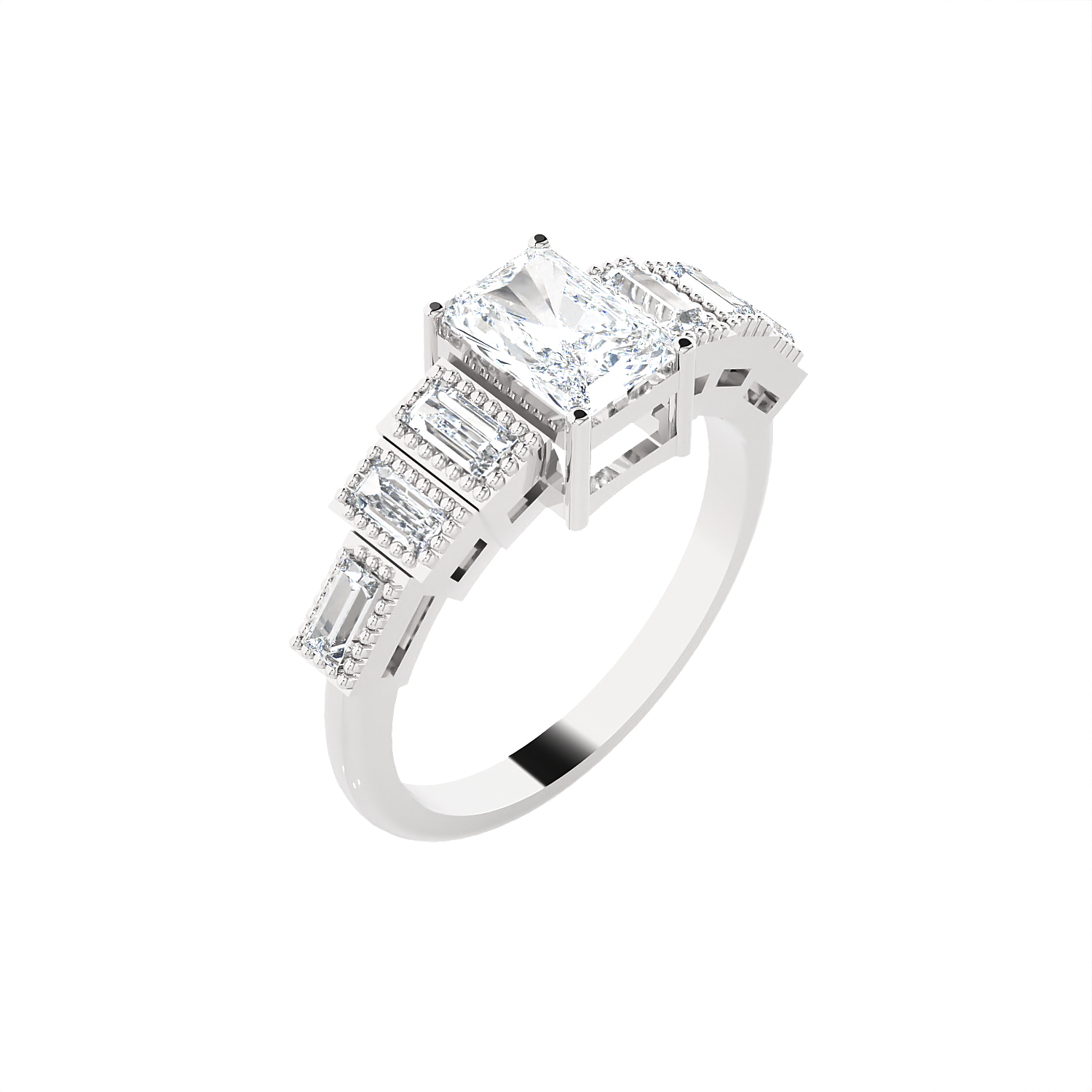 1 1/2 ctw Emerald-Cut Lab Grown Diamond Anniversary Ring