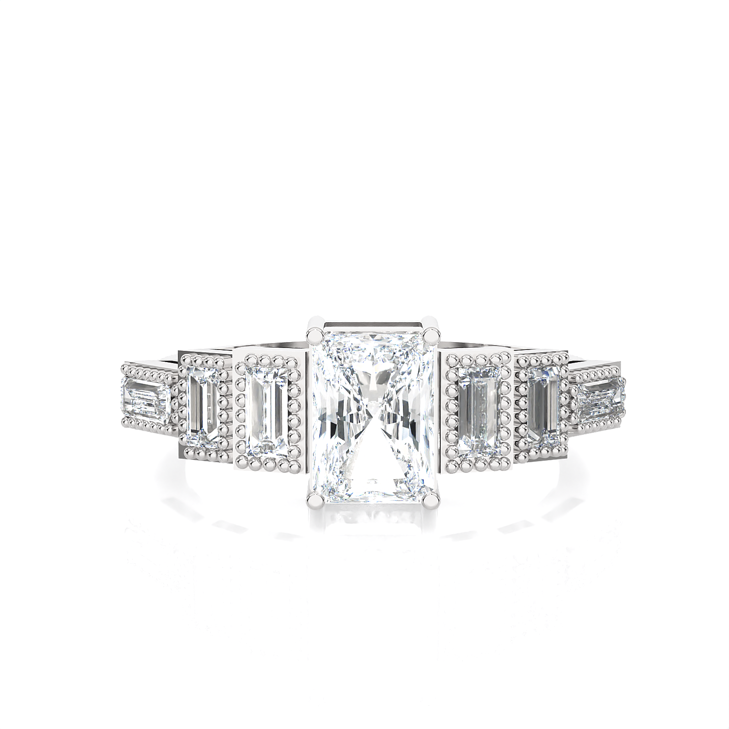 1 1/2 ctw Emerald-Cut Lab Grown Diamond Anniversary Ring