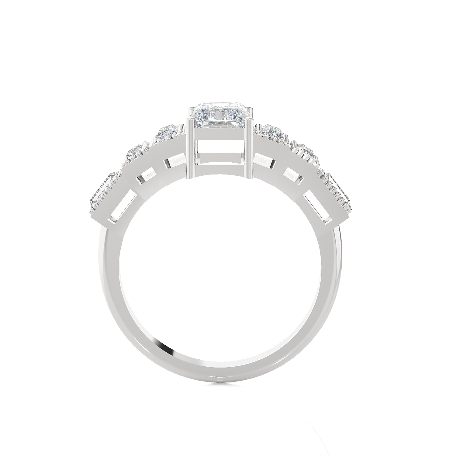 1 1/2 ctw Emerald-Cut Lab Grown Diamond Anniversary Ring